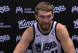 Domantas Sabonis apie gynybą prieš Giannį Antetokounmpo: „Bandėme statyti sieną“