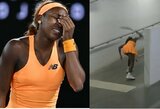 Po beviltiško pralaimėjimo Svitolinai Gauff nervai neatlaikė: „Nenorėjau to daryti prie vaikų“