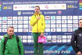 Slovakijoje vykusiame Lietuvos 35 km sportinio ėjimo čempionate finišavo tik A.Kavaliauskaitė, K.Garcia pasiekė pasaulio rekordą