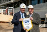 FIFA prezidentas G.Infantino įvertino Kaune kylantį stadioną: „Čia bus viskas, ko reikia pergalėms“
