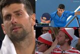 Girto sirgaliaus provokacijos ir paūmėjusi trauma – N.Djokovičius neišvengė problemų antrajame „Australian Open“ rate