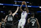 San Antonijuje – dominuojantis J.Embiidas ir „76ers“ pergalė