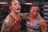 „Bellator 279“: revanšinėje kovoje C.Cyborg su A.Blencowe kovėsi visus 5 raundus, bet titulą vis tiek apgynė