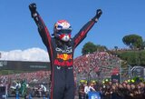 Verstappeno pergalę užtikrino drąsus manevras po starto, „Ferrari“ reabilitavosi po nesėkmės kvalifikacijoje
