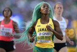 Sh-A.Fraser-Pryce į pasaulio čempionatą atsivežė 10 perukų: vienas jų sportininkei vos nesugadino bėgimo