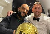 Ginčas dėl prekės ženklų gali persimesti į ringą: Lionelio Messi apsauginis kviečia kovoti Loganą Paulą