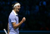 68-ą pergalę šiemet iškovojęs A.Zverevas – arti „ATP Finals“ pusfinalio