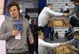 Į pasaulio čempionatą vėlavęs ir įspėjimo dėl aprangos sulaukęs M.Carlsenas partiją pradėjo likus vos 30 sek. ir vis tiek šventė pergalę