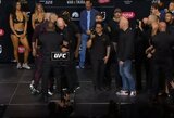 Prieš „UFC 328“ turnyrą – daugelio abejonės dėl Čimajevo svorio ir saugiu atstumu įvykusi paskutinė akistata, kurioje Stricklandas pratrūko keiksmais