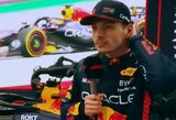 Komandos prašymą nerizikuoti ignoravęs M.Verstappenas: „Nežinote, kiek greičio slypi mano bolide“