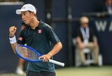 Vašingtone – emocijų kontrastai: Nishikori triumfavo, o britų žvaigždė vėl pasitraukė dėl traumos