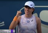 Dubajuje olimpinė čempionė krito prieš antrojo šimtuko žaidėją, I.Swiatek dominavimas pribloškė net A.Murray‘ų