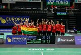 Lietuvos jaunių badmintono rinktinė Europos čempionatą pradėjo įspūdinga pergale