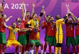 Pasaulio salės futbolo čempionato dramatiškoje kovoje triumfavo praėjusių metų nugalėtojus palaužusi Portugalija