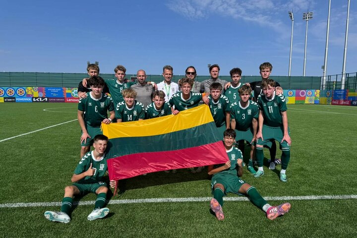 FIFA U15 pasaulio čempionate lietuviai startavo pergale prieš Butano rinktinę