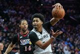 „Spurs“ be gailesčio pervažiavo „76ers“