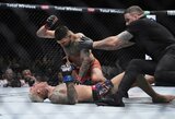 UFC lengvo svorio kategorija turi naują čempioną – įspūdingai pasirodęs Ilia Topuria nokautavo Charlesą Oliveirą