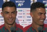 „Cristiano, pakelk man algą“: žurnalistas apstulbino portugalų žvaigždę