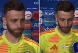 Sirgaliai pasibaisėjo Škotijos rinktinės vartininko A.Gunno interviu apie šiurpų incidentą su B.Varga