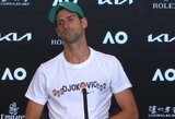 Signalas N.Djokovičiui iš Australijos: be skiepo gali būti neįleistas į „Australian Open“ turnyrą