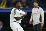 „Real“ panaikino dviejų įvarčių persvarą ir sutriuškino „Borussia“, Vinicius Junioras pelnė „hat-tricką“