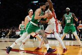 Jakučionis nuo suolelio stebėjo rekordinį „Celtics“ kėlinį