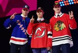 Kaapo Kakko, Jackas Hughesas ir Kirby Dachas | Scanpix nuotr.
