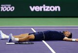 Prieš Draperį kritęs Djokovičius: „Apsikeitimas 26 smūgiais man kainavo brangiai“