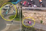 Chaosas prestižinėse lenktynėse: pabėgėlių grupė pasuko klaidingu keliu, Italijos dviratininkė – ligoninėje