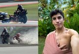 Indonezijoje – „MotoGP“ naujoko triumfas ir po šiurpios avarijos į ligoninę nugabentas Marcas Marquezas