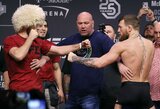 Nurmagomedovas prisiminė kovą su McGregoru: „Kai tau kažkas nepatinka, tu eini į narvą, sutriuškini jį, ir tau dar sumoka“