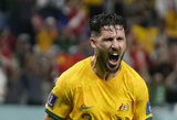Daniją įveikusi Australija prasibrovė į Pasaulio taurės aštuntfinalį