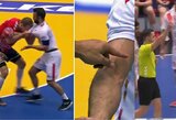 Dėl įkandimo varžovui pasaulio čempionate diskvalifikuotas JAV rankininkas: „Aš jam neįkandau, o žymės ant rankų atsirado ne nuo mano dantų“