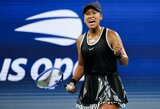 „US Open“ moterų turnyras: Gauff iškovojo devintą pergalę iš eilės, su skausmais kovojusi Osaka palaužė Mertens