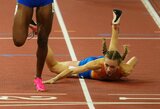 Auksas išslydo iš rankų paskutiniuose metruose: lyderiavusi F.Bol krito ir pametė estafetės lazdelę, JAV rinktinė pagerino pasaulio rekordą
