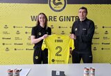 „Gintros“ marškinėlius vilkės kanadietė gynėja K.O'Brien