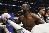 „Mean Machine“ smūgiavo stipriau nei „Canelo“: Terence'as Crawfordas po įspūdingos pergalės ir iškovotų čempionų diržų prisiminė kovą su Egidijumi Kavaliausku