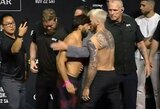 Aistros užvirė: UFC svėrimuose – Carukijano smūgis Hookeriui