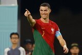 Kontraversišką 11 m baudinį realizavęs C.Ronaldo užfiksavo rekordą, o Portugalijos rinktinė įveikė Ganą