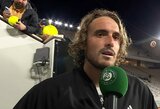 Po 2 pralaimėtų setų išsigelbėjęs S.Tsitsipas: „Aš niekada nepasiduodu“