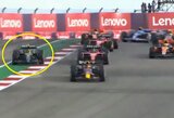 M.Verstappenas laimėjo JAV GP sprinto lenktynes, L.Hamiltonas liko nenubaustas dėl lenkimo už trasos ribų