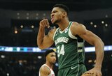 G.Antetokounmpo vedami „Bucks“ sutriuškino „Rockets“ ekipą