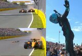Drama Kanadoje: „McLaren“ pilotai susidūrė tarpusavyje, nugalėjo paskui saugos automobilį finišavęs Russellas