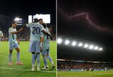 FIFA pasaulio klubų taurė: „Juventus“ įmušė 5 įvarčius, „Red Bull“ ir „Pachuca“ rungtynės buvo sustabdytos pusantros valandos
