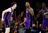 Atkrintamųjų link artėjanti „Lakers“ nukovė „Raptors“ ir pratęsė pergalių seriją