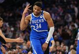Filadelfijoje – istoriniai Antetokounmpo skaičiai ir blankus Walkeris