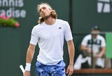 Jau pirmąjį mačą Indian Velse pralaimėjęs S.Tsitsipas prarado viltis šį mėnesį tapti ATP reitingo lyderiu