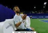 ATP 250 turnyre grasinimų sulaukęs C.Moutet reikalavo diskvalifikuoti varžovą, M.McDonaldas nespėjo atskristi į savo mačą