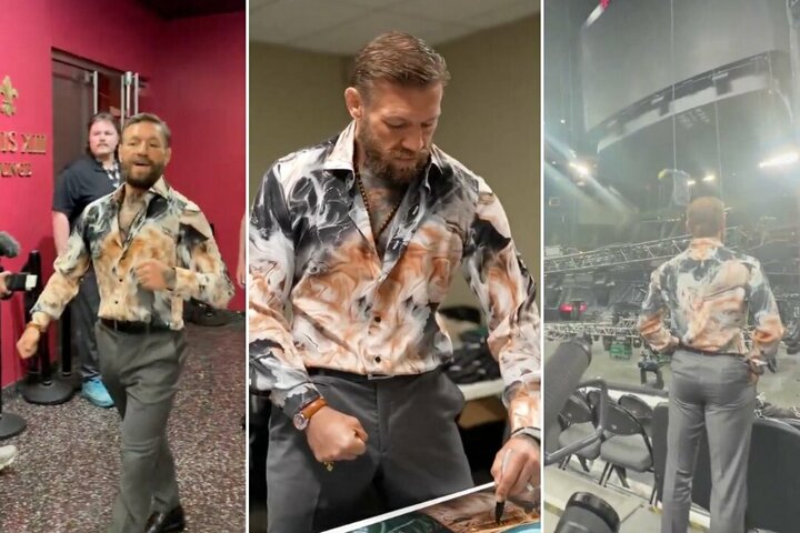 Conoras McGregoras pradeda „UFC 329“ kovos savaitę: žengė į areną, kur patyrė skaudžią traumą