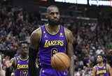 L.Jameso metimas lėmė dramatišką „Lakers“ pergalę Jutoje